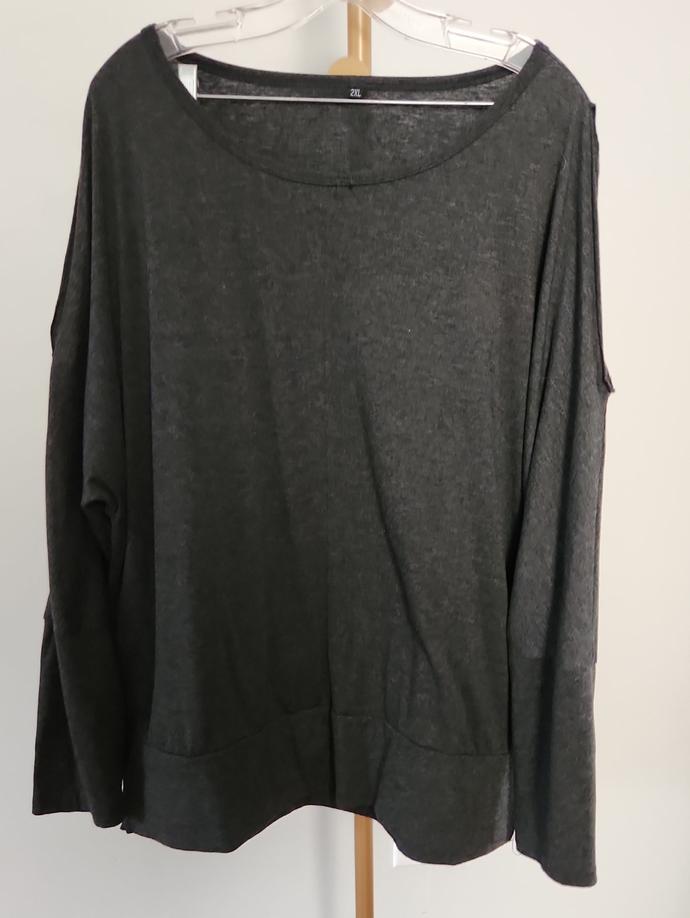 Charcoal Gray 2XL Long Sleeve Top